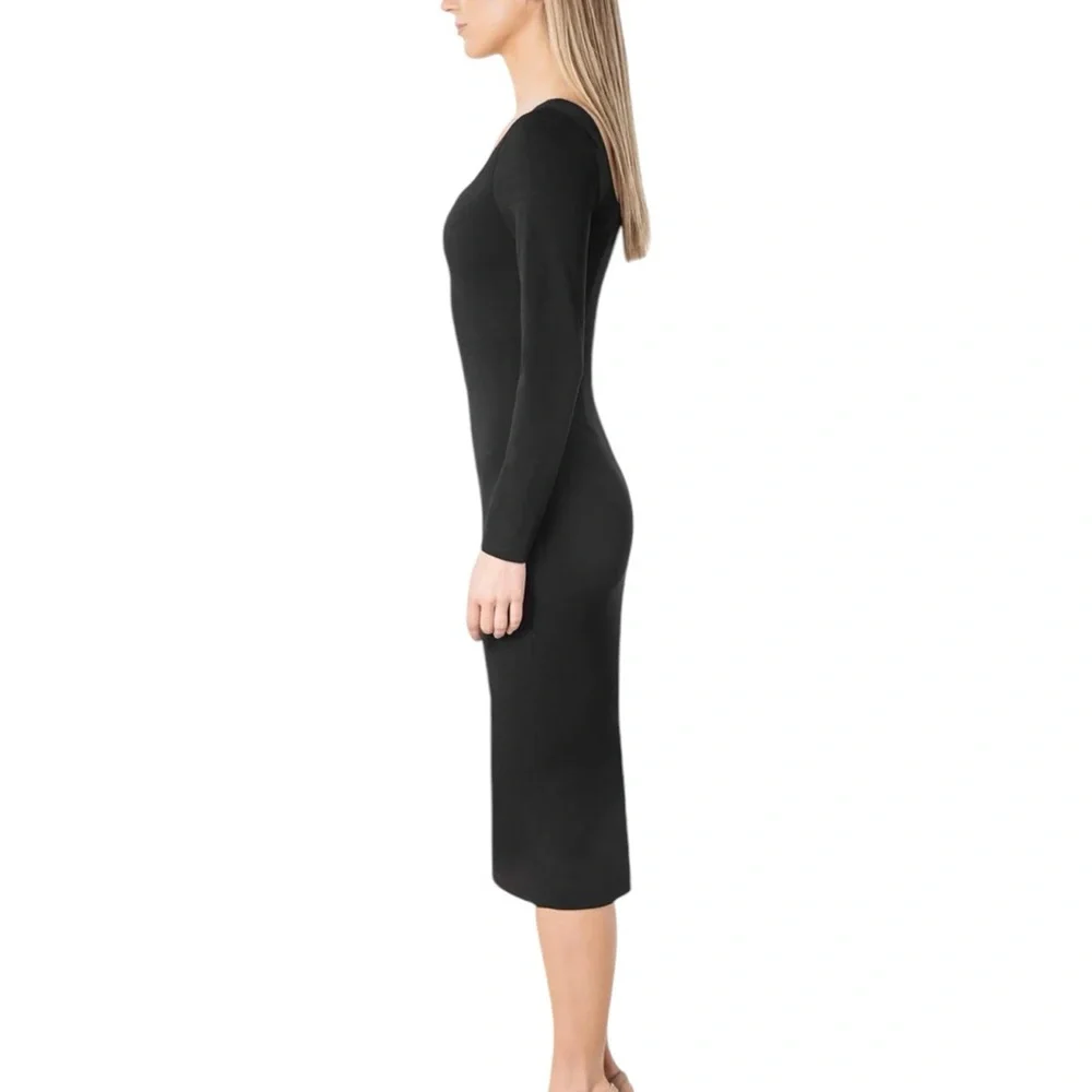 DRESS THE POPULATION womens SONIA black size small long sleeve dress size S NWT - Picture 4 of 13